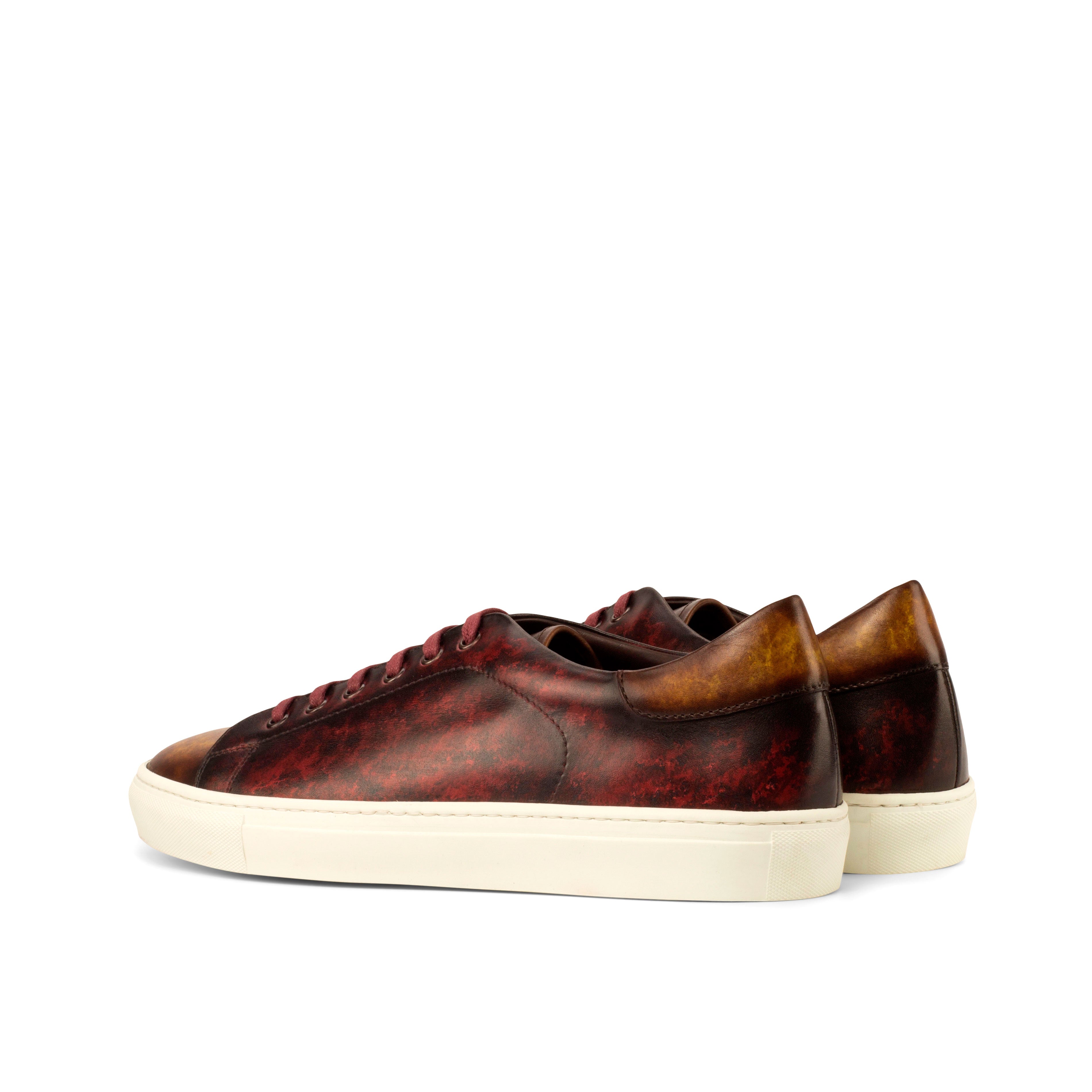 Dimaro -  Burgundy / Cognac Men's Italian Dress Sneakers