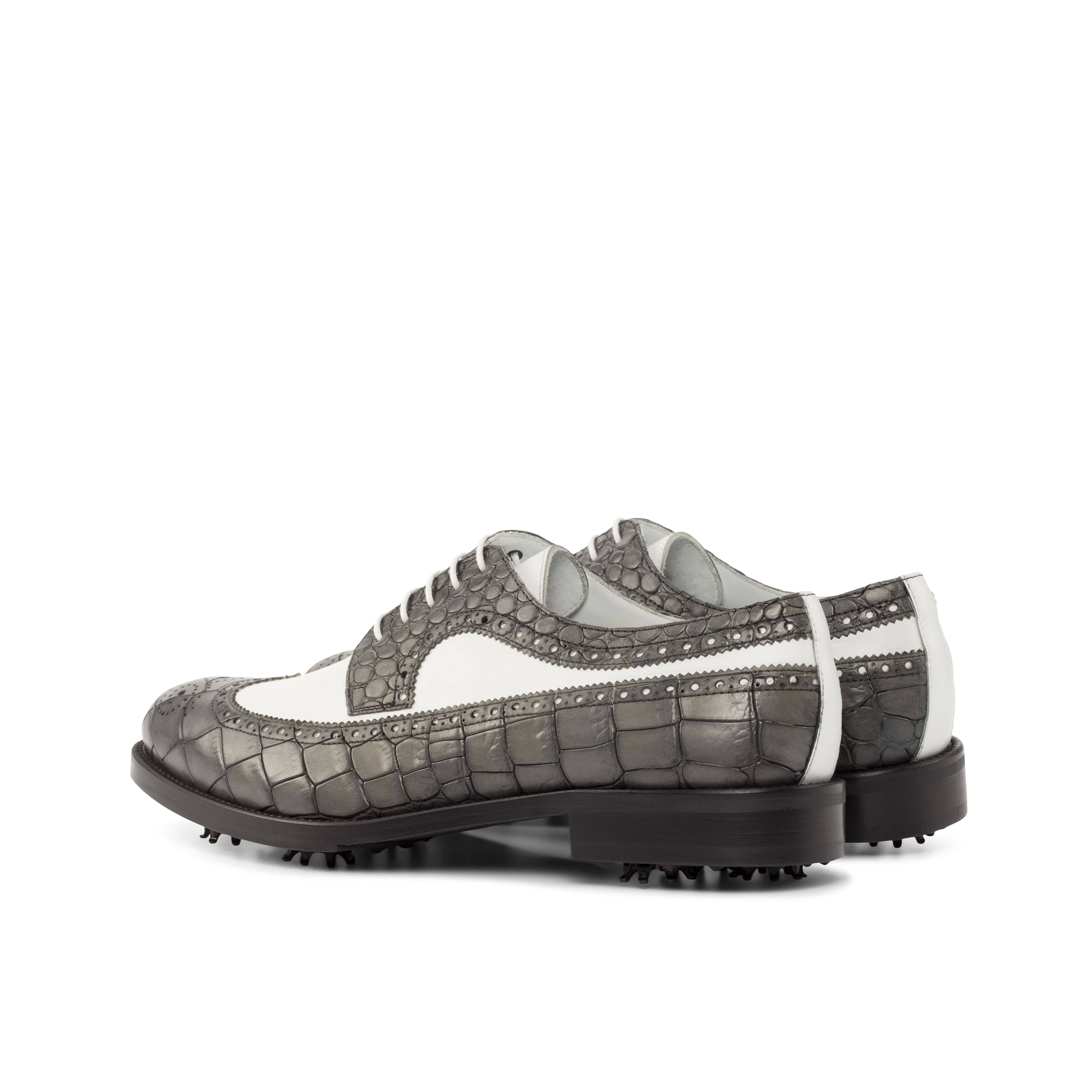 Opaline - crocodile embossed derby leather golf shoes