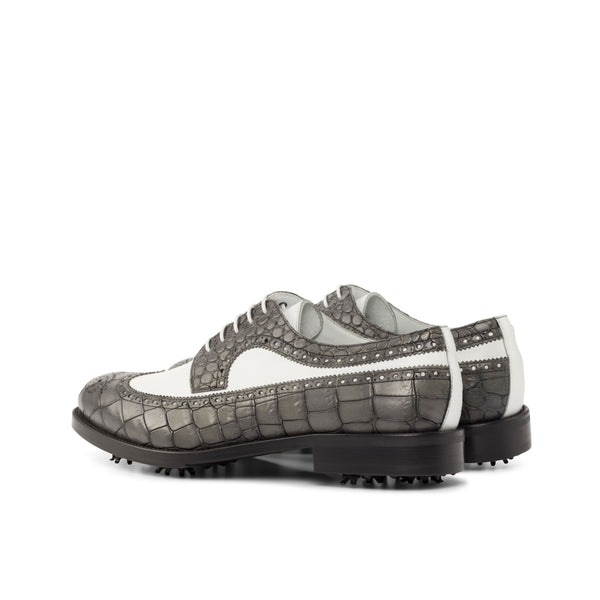 Opaline - crocodile embossed derby leather golf shoes