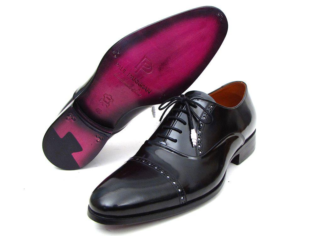 La Bella - Men's Captoe Oxfords Black Dress Shoes