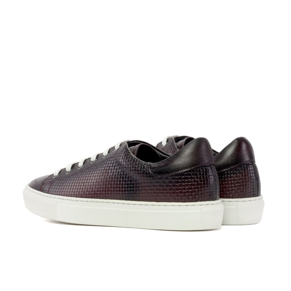 Nila - Burgundy leather dress sneakers for men