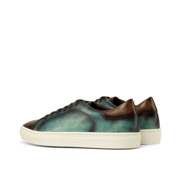 Dimaro -  Denim / Dark Brown Men's HandPainted Italian Dress Sneakers