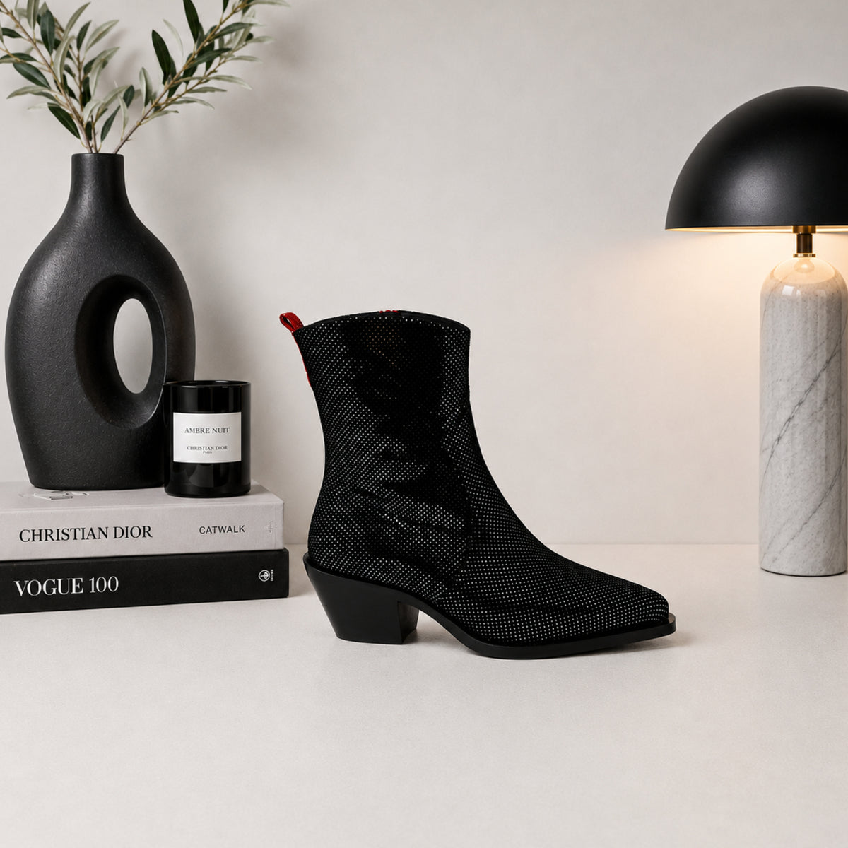Olivienne suede western ankle boots for women, view 3 of 3
