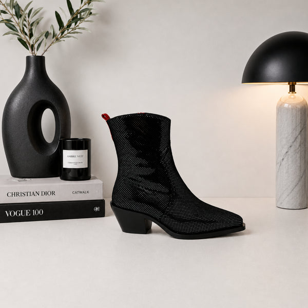 Olivienne suede western ankle boots for women, view 3 of 3