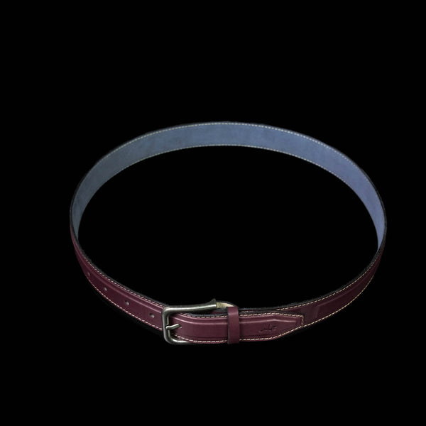 Aero Feather Edge Burgandy - Hand Made Men's Leather Belt