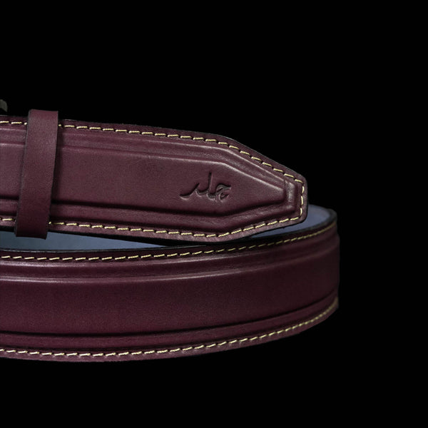 Aero Feather Edge Burgandy - Hand Made Men's Leather Belt