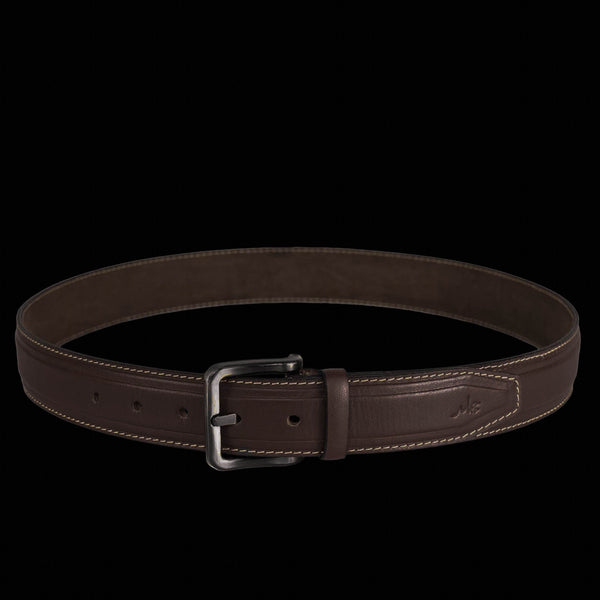 Aero Feather Edge Dark Brown - Hand Made Men's Leather Belt