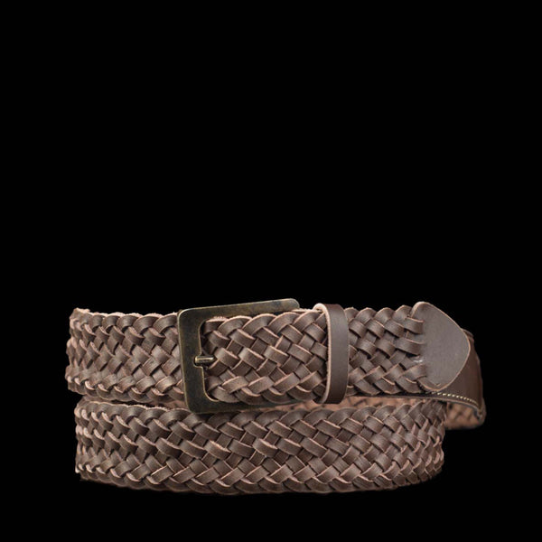 Braidster Nine - Chocolate Brown leather belt for men