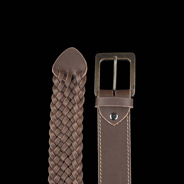 Braidster Nine - Chocolate Brown leather belt for men