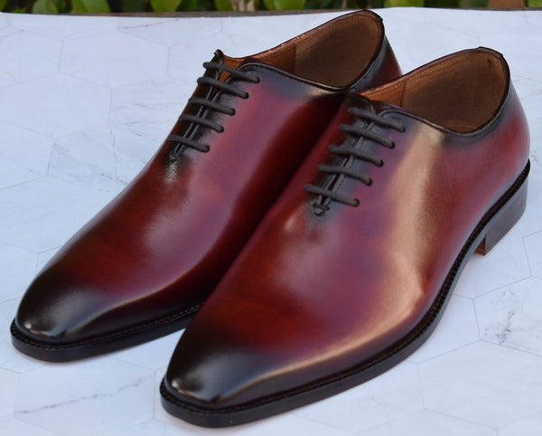 Grant3 -  Red wholecut oxford dress shoe for men