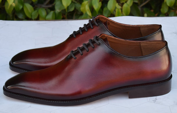 Grant3 -  Red wholecut oxford dress shoe for men
