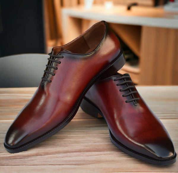 Grant3 -  Red wholecut oxford dress shoe for men