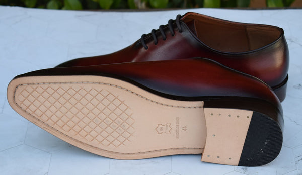 Grant3 -  Red wholecut oxford dress shoe for men