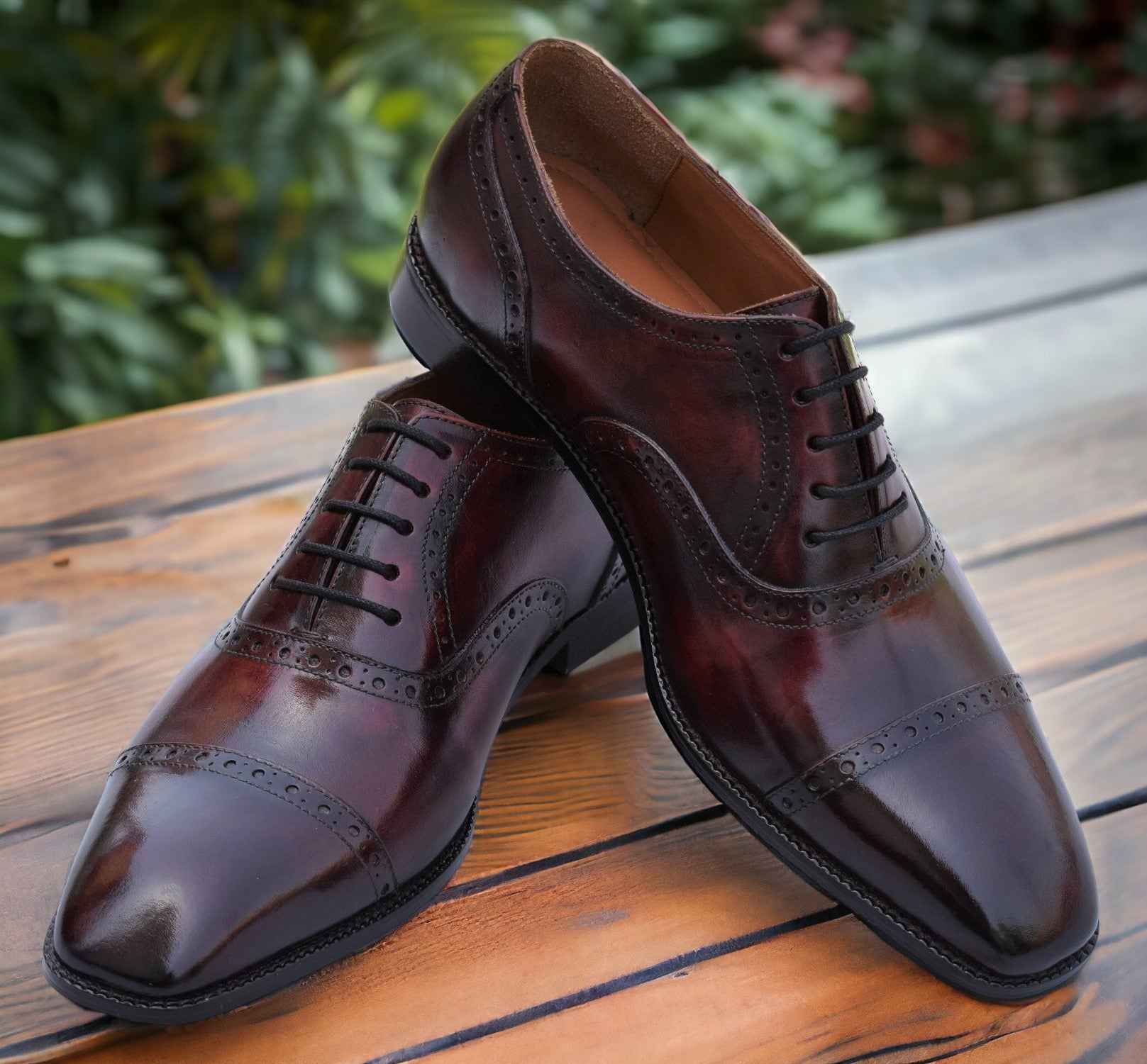 La finezza 2 - Burgundy brogue leather oxford dress shoes