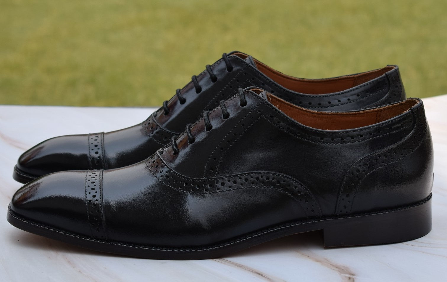 Madri - Handmade brogue leather oxford dress shoes