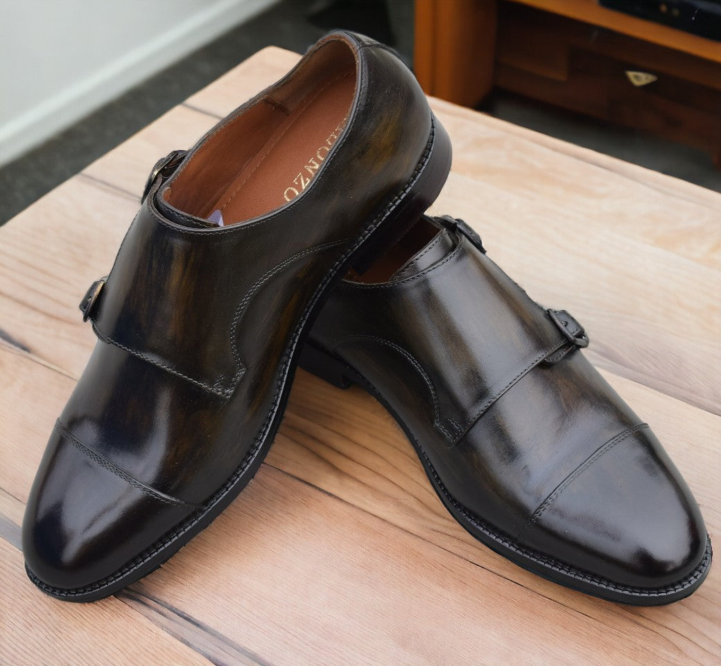 Polano - Handmade Monkstrap leather dress Shoes