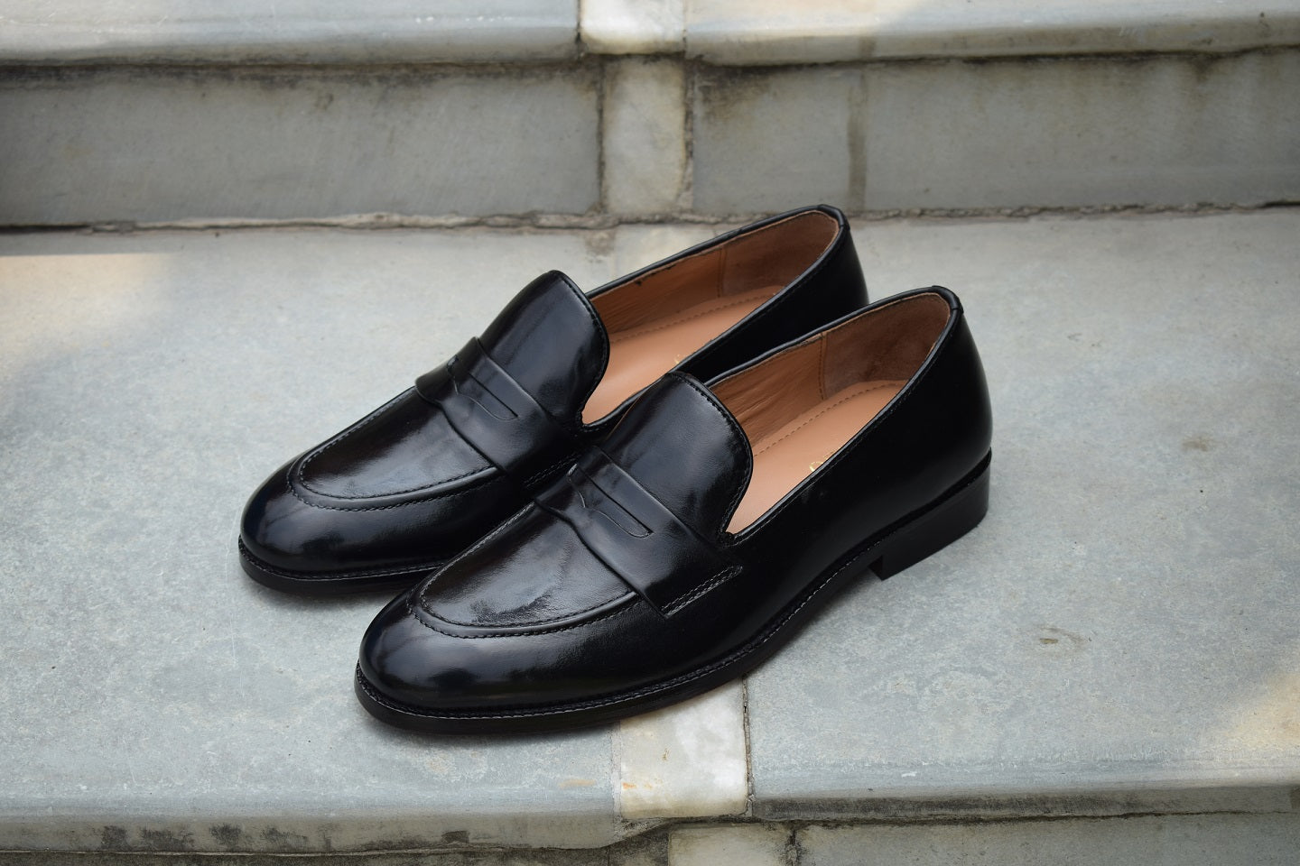 Almani - Leather penny loafers for men