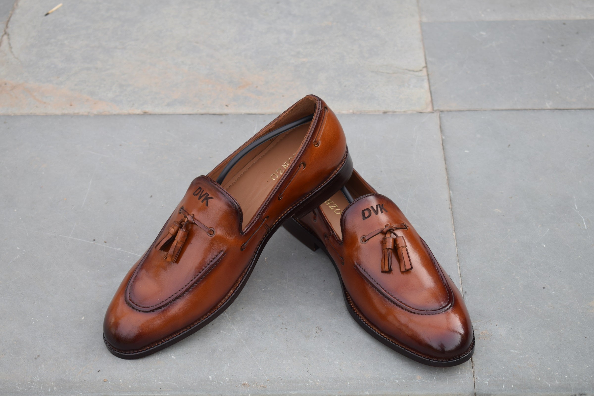 Persona 2 - Handmade tassel leather loafers (Add name initials)