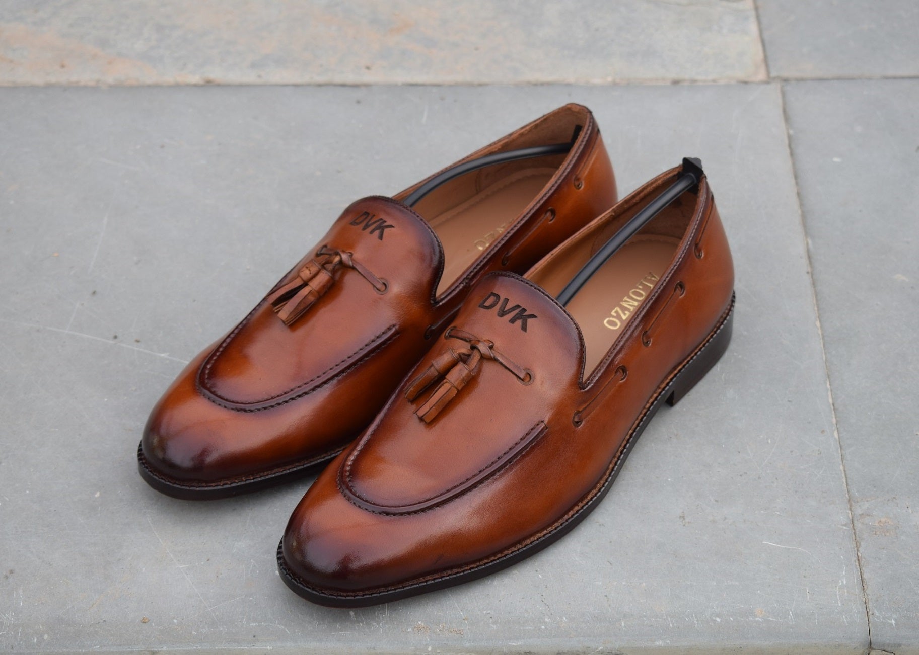 Persona 2 - Handmade tassel leather loafers (Add name initials)