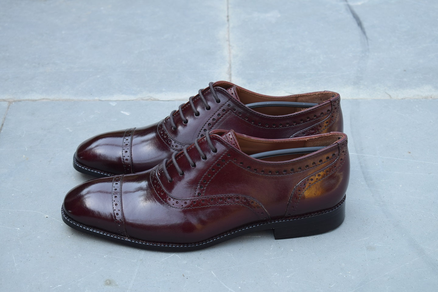 Alpi - Oxblood red oxford leather dress shoes for men