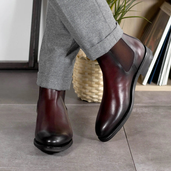 Browaz - Men's Burgundy Leather Chelsea Boot