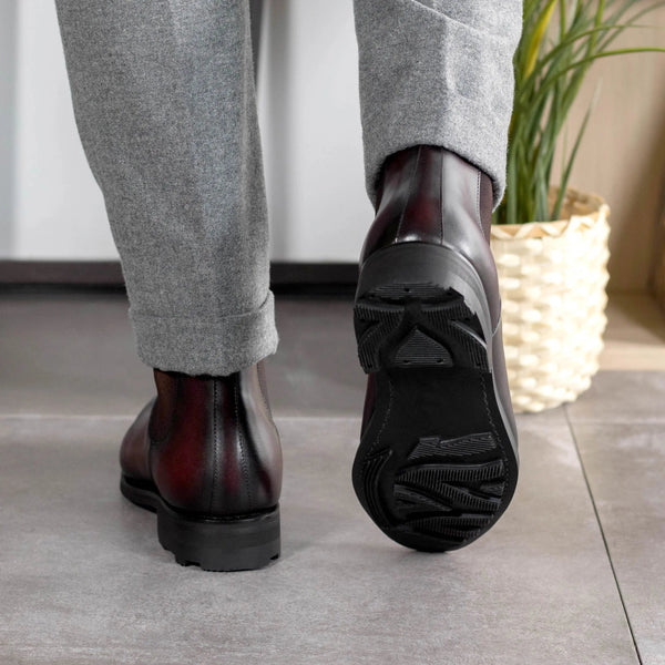 Browaz - Men's Burgundy Leather Chelsea Boot