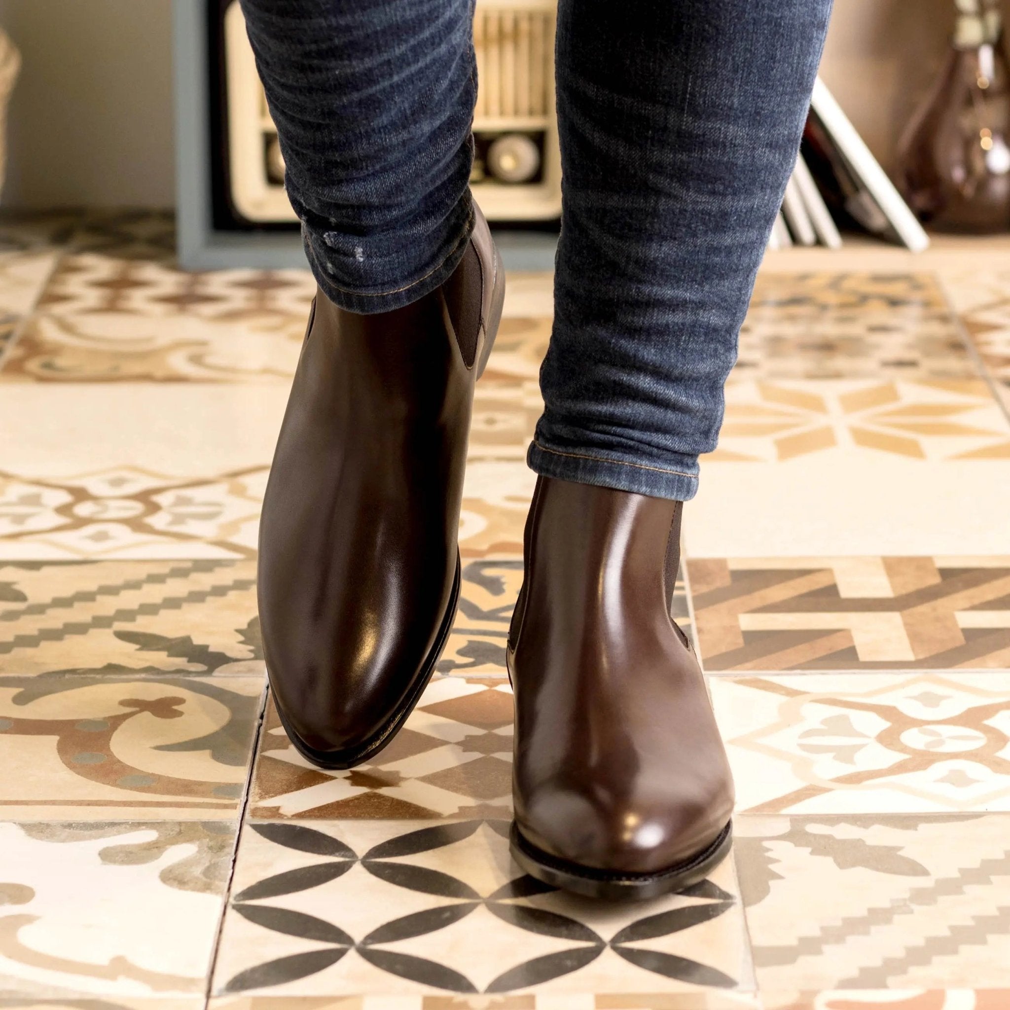 Brianza2 - Dark Brown Men's Leather Chelsea Boots