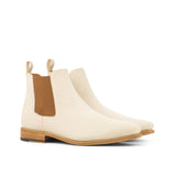 Brianza -  Men's Luxury Ivory/white Suede Chelsea Boot