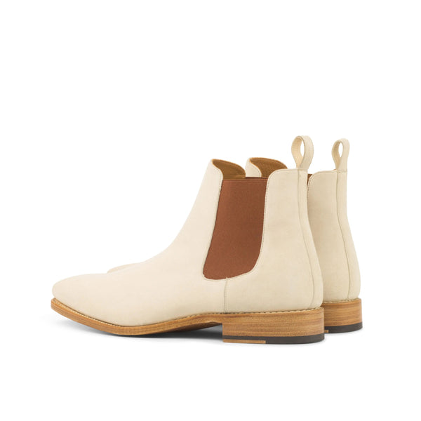 Brianza -  Men's Luxury Ivory/white Suede Chelsea Boot