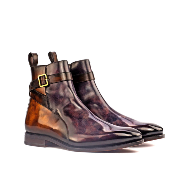 Pacina  - Two tone patina purple & brown red bottoms boots. Jodhpur Boot