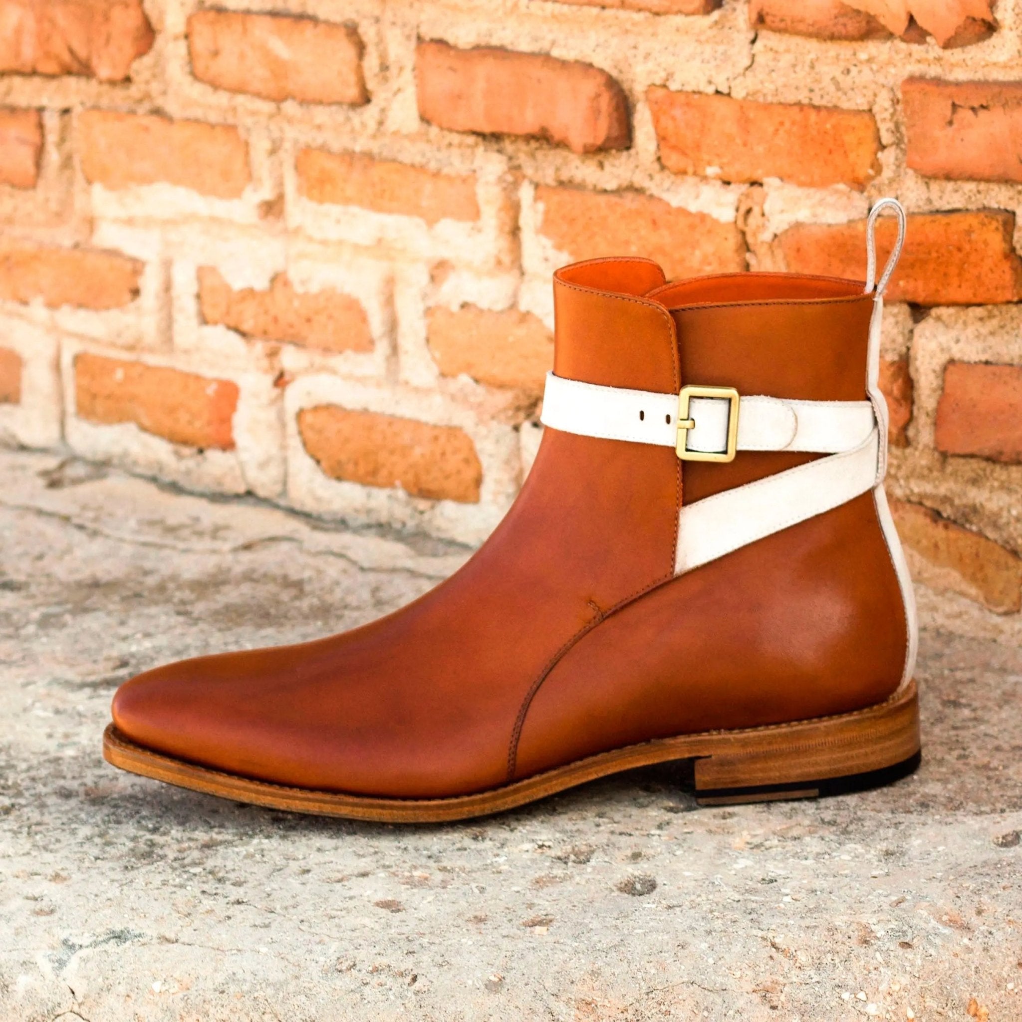 Pacina 2 - Ivory strap Men's Leather Cognac Jodhpur Boot