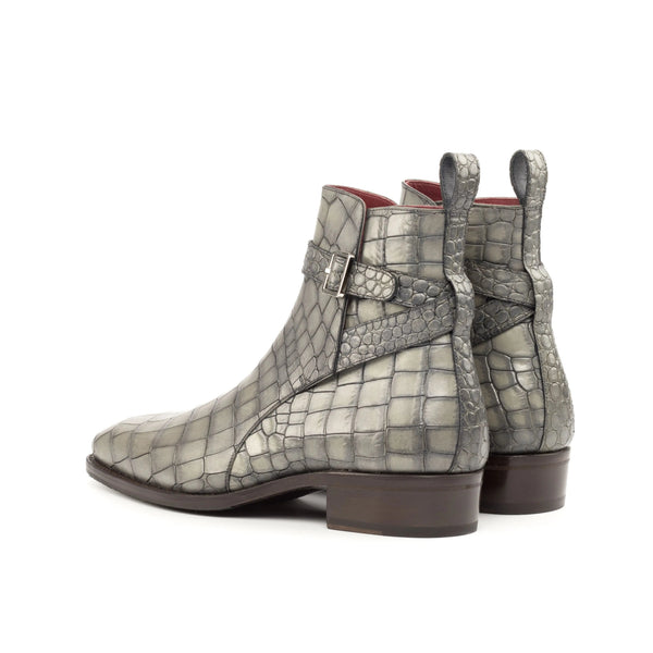 Pacina 3 - Men's Grey alligator print Leather Jodhpur Boot