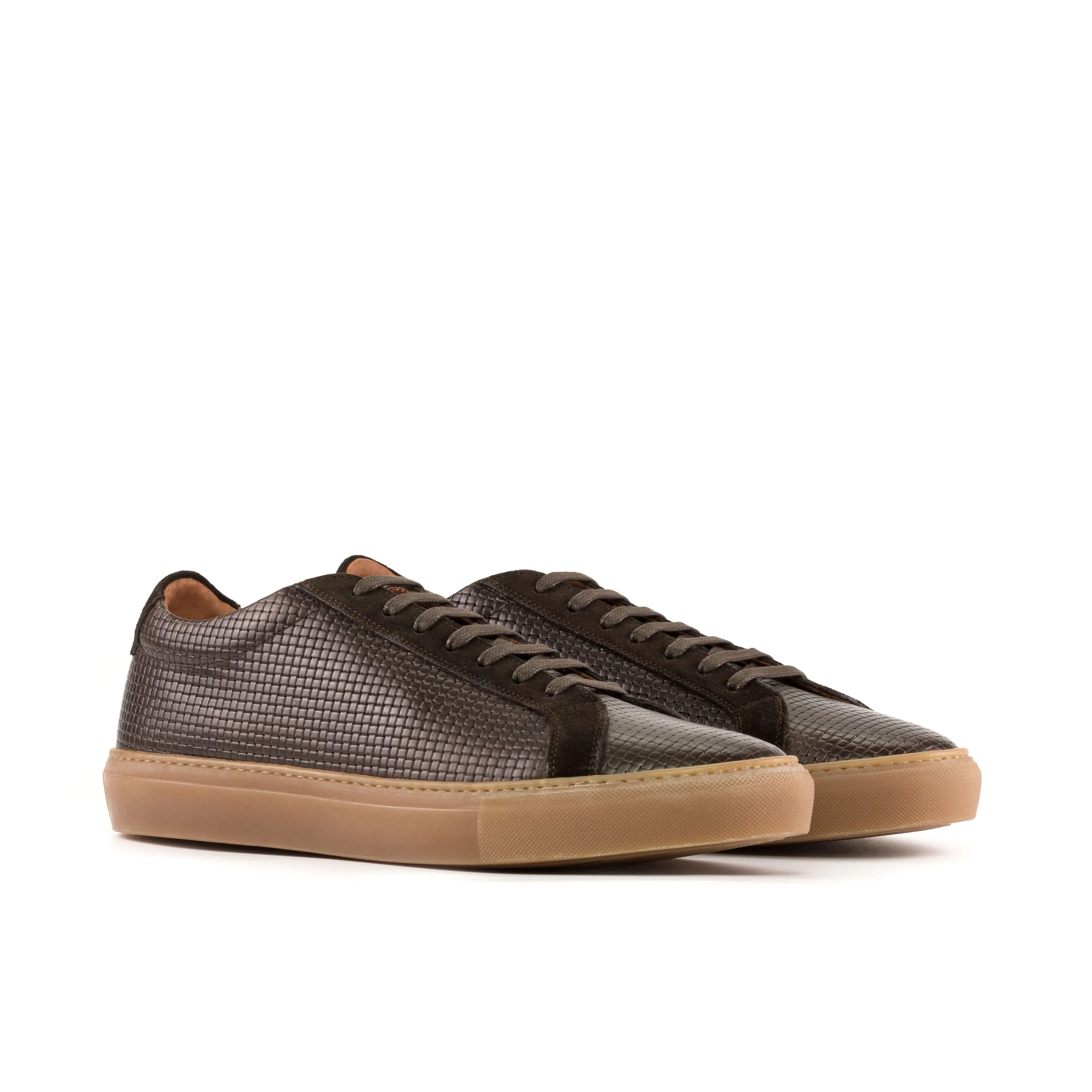 Volare -  Dark Brown Men's Lux Suede Dress Sneakers
