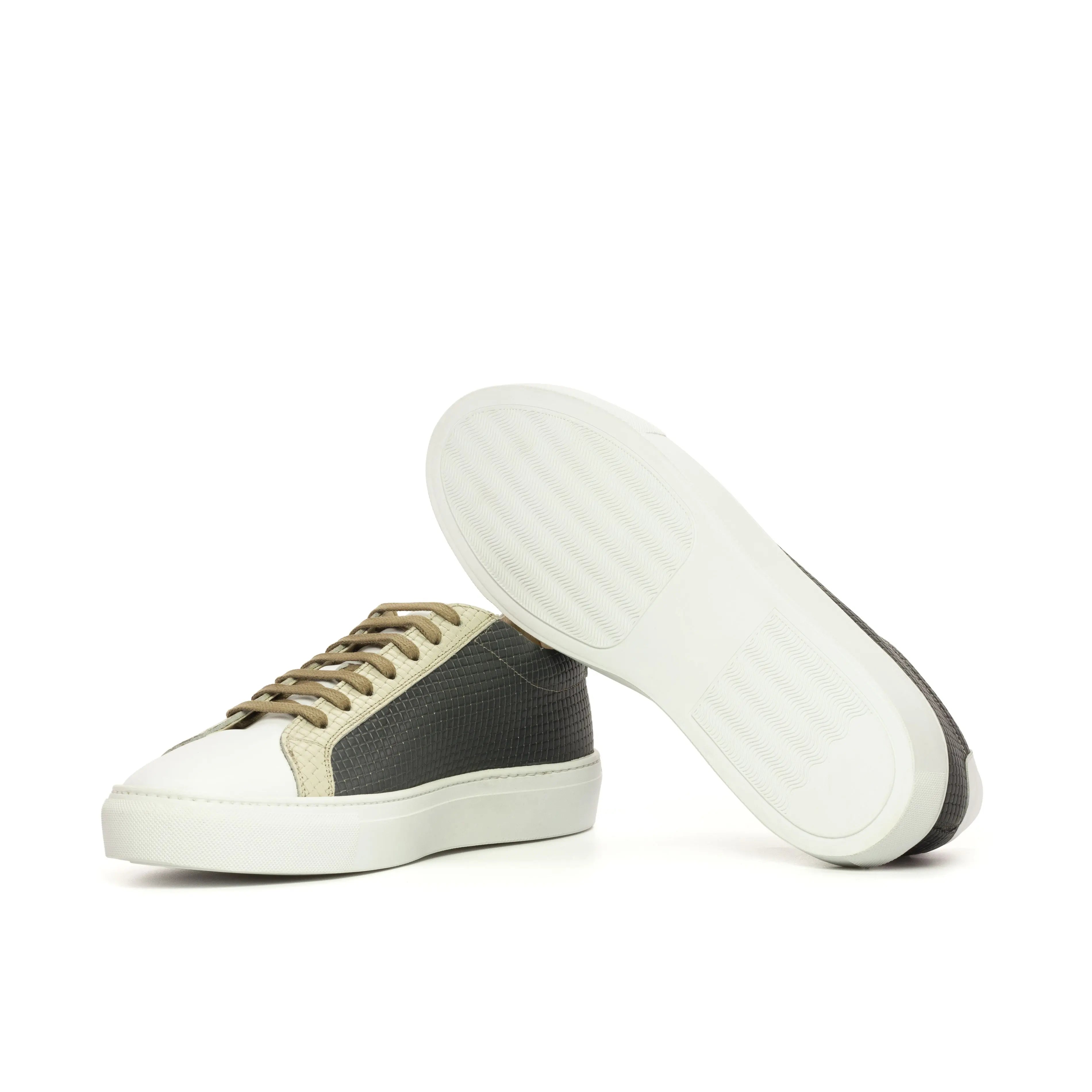 Volare -  Grey / Nude / White Men's Italian Leather Dress Sneakers