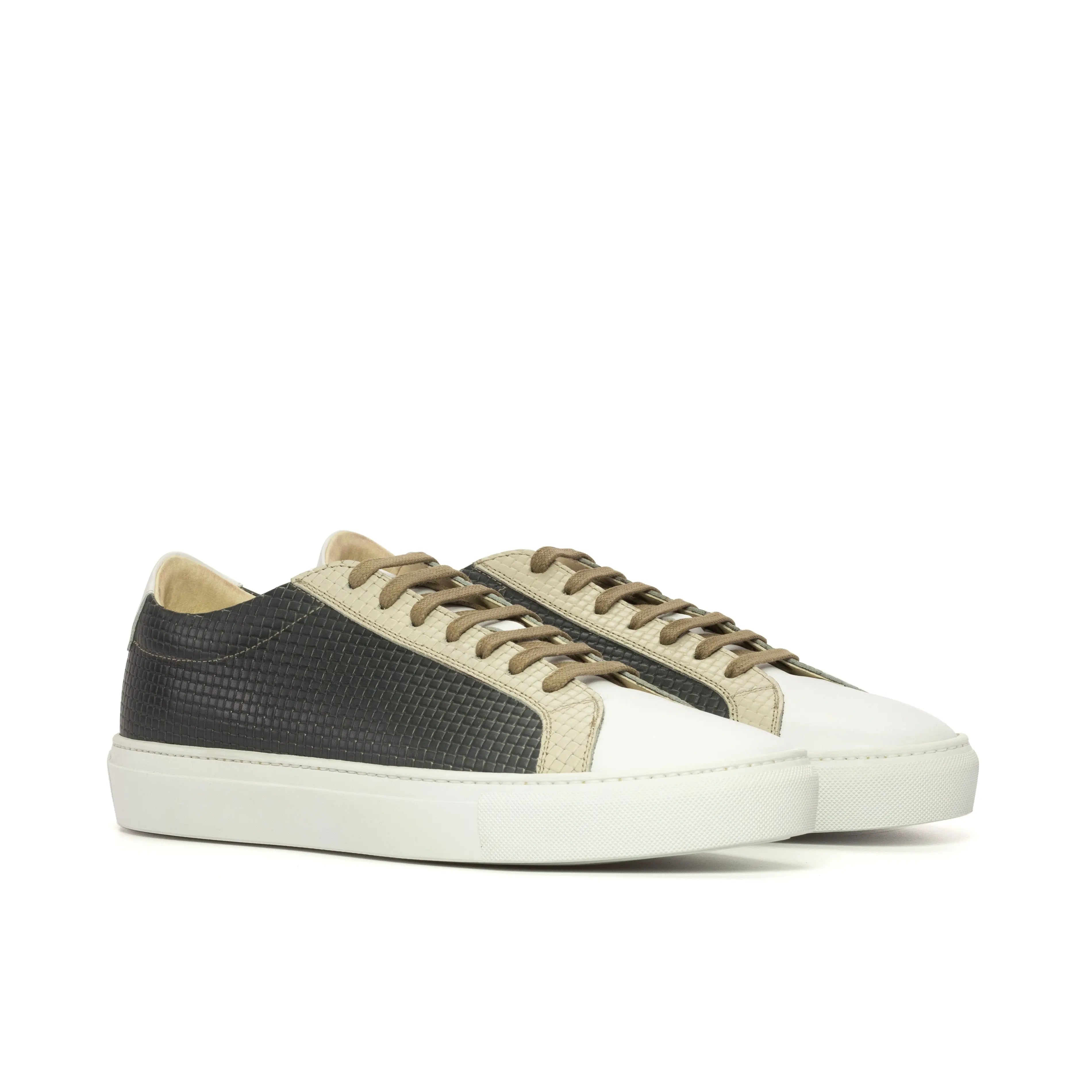 Volare -  Grey / Nude / White Men's Leather Dress Sneakers
