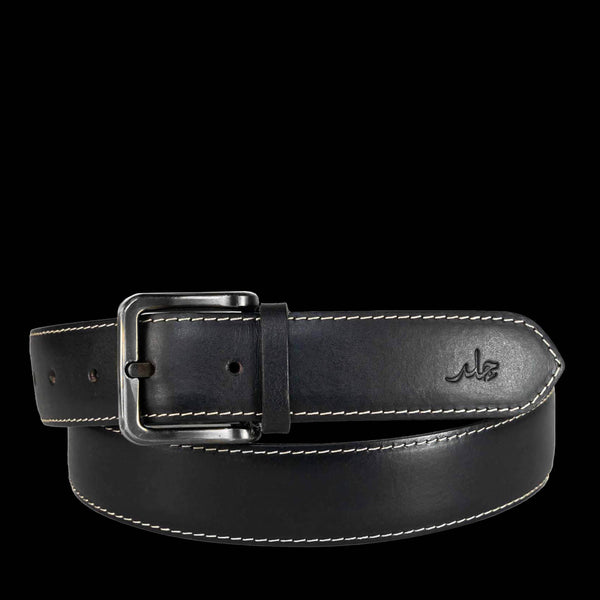 Feather Edge Black - Leather Belt For Men