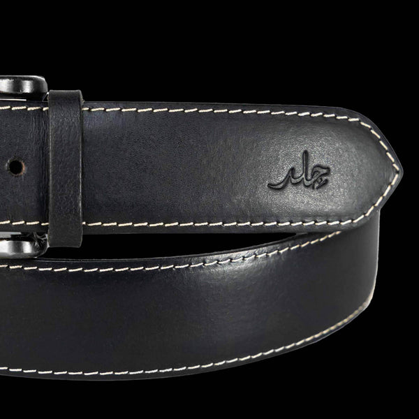 Feather Edge Black - Leather Belt For Men