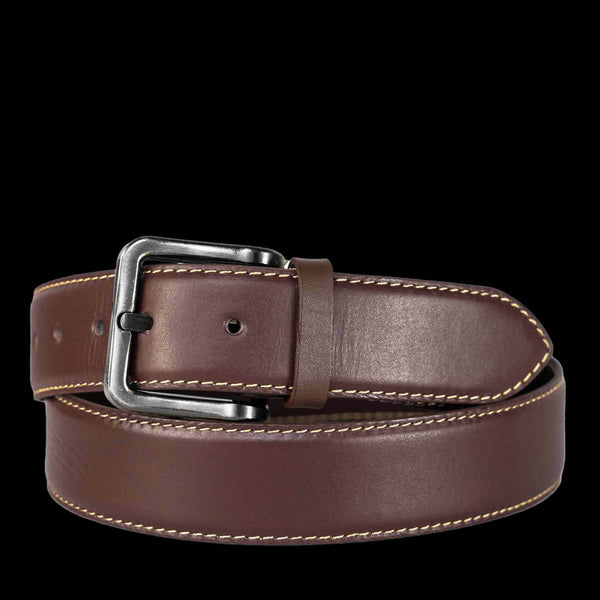 Feather Edge Burgundy - Leather Belt For Men