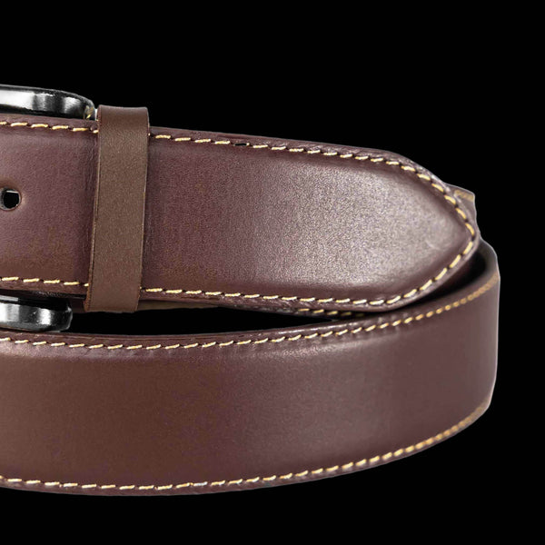 Feather Edge Burgundy - Leather Belt For Men
