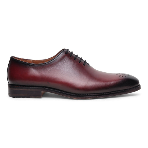 The Andito -  Men's Burgundy Leather oxford dress shoes