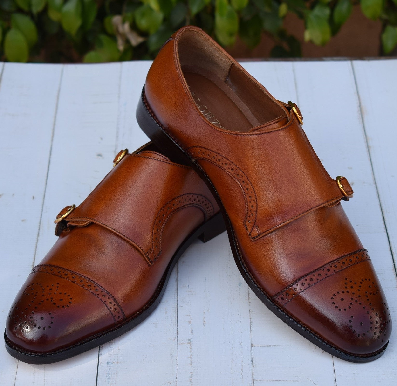 Adams2 -  Leather monkstrap loafer dress shoes for men