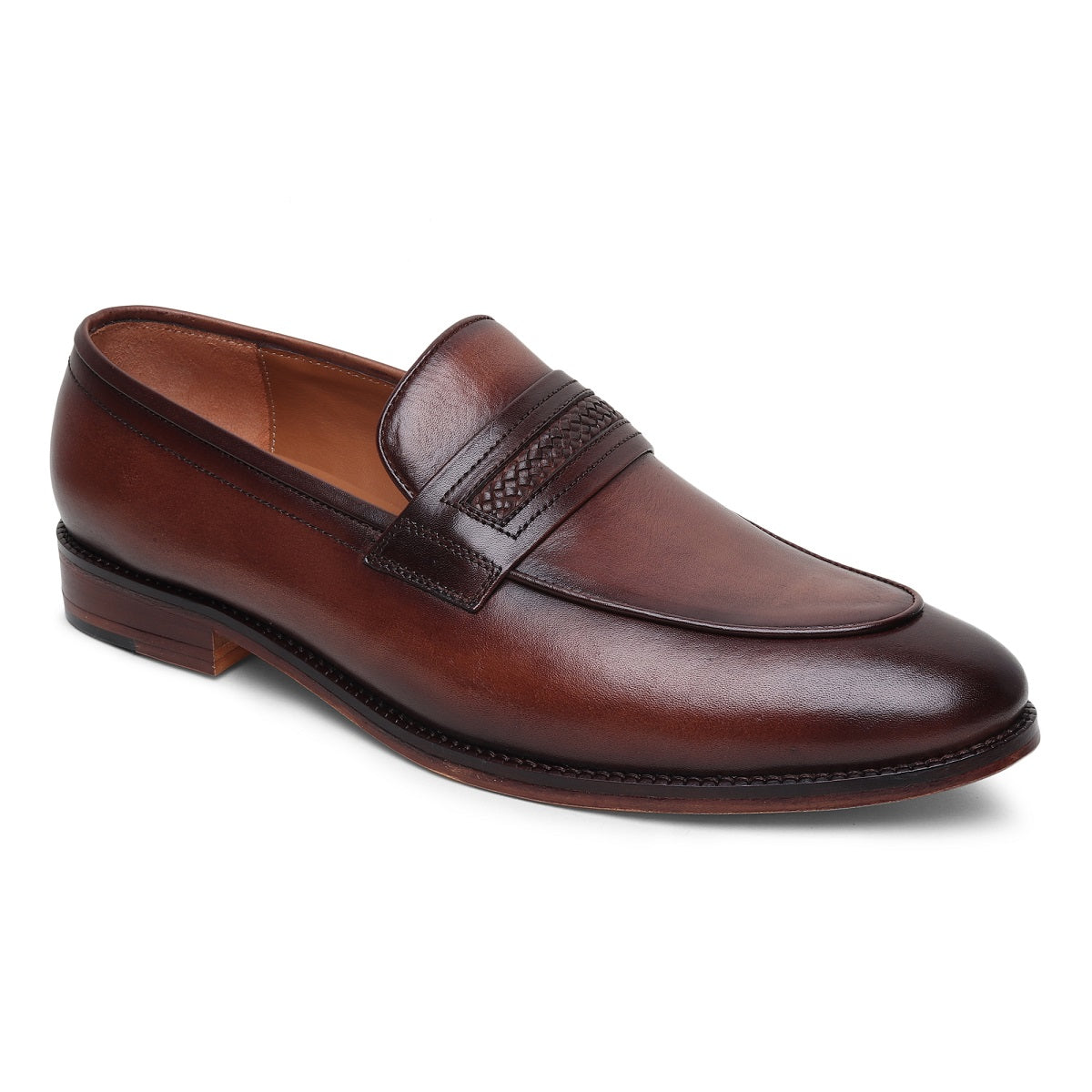 Matteo - Weaving Slipon Leather Sole Loafers for men