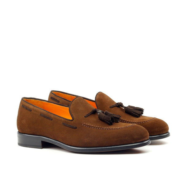 Rolan - Elegant Dark Brown Lux Suede Tassel Loafer.