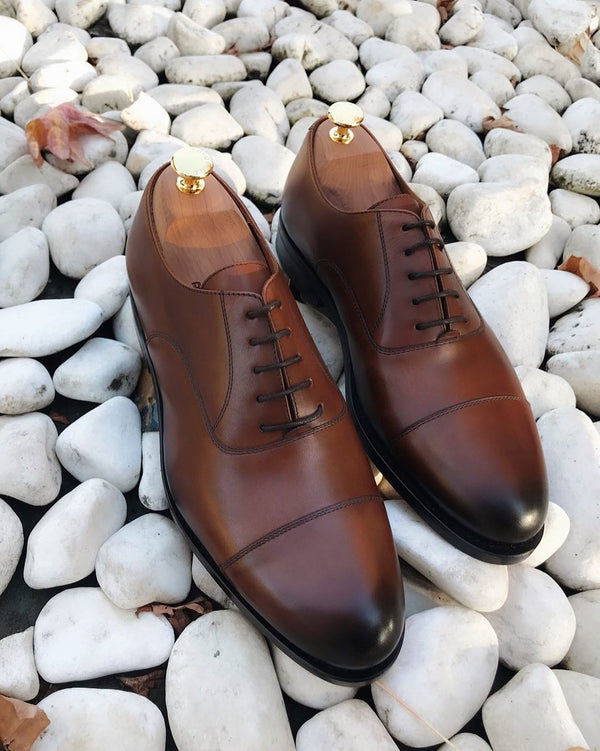 Sharra - Handmade Leather Oxford dress shoes with Leather Sole