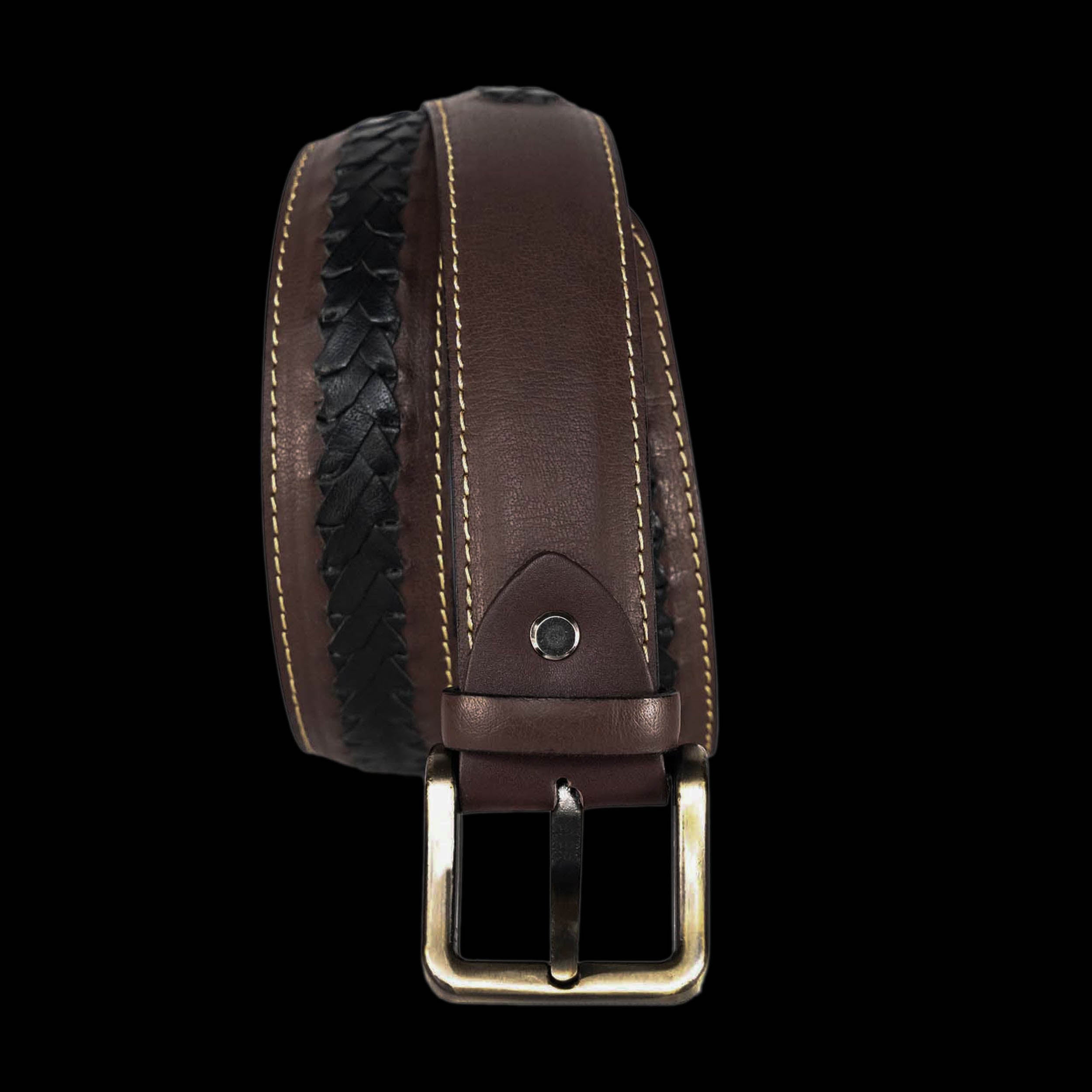 Mini Braid Burgundy - Hand Made Men's Leather Belt