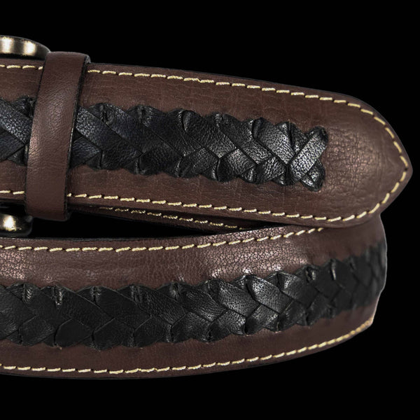 Mini Braid Burgundy - Hand Made Men's Leather Belt