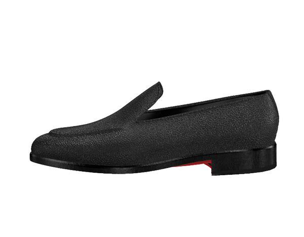 Puntini - Luxury red bottom pebbled leather venetian loafers for men