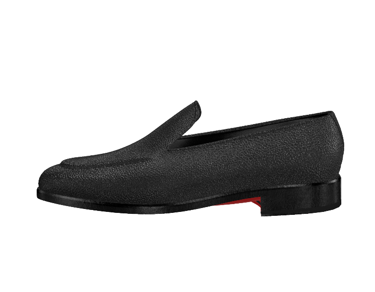 Puntini - Luxury red bottom sole pebbled leather loafers. Big Sizes