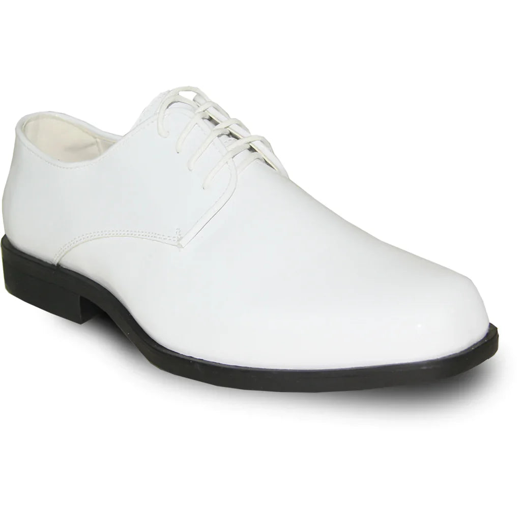 VANGELO Men Dress Shoe TUX-1 Oxford Formal Tuxedo for Prom & Wedding White Patent-0