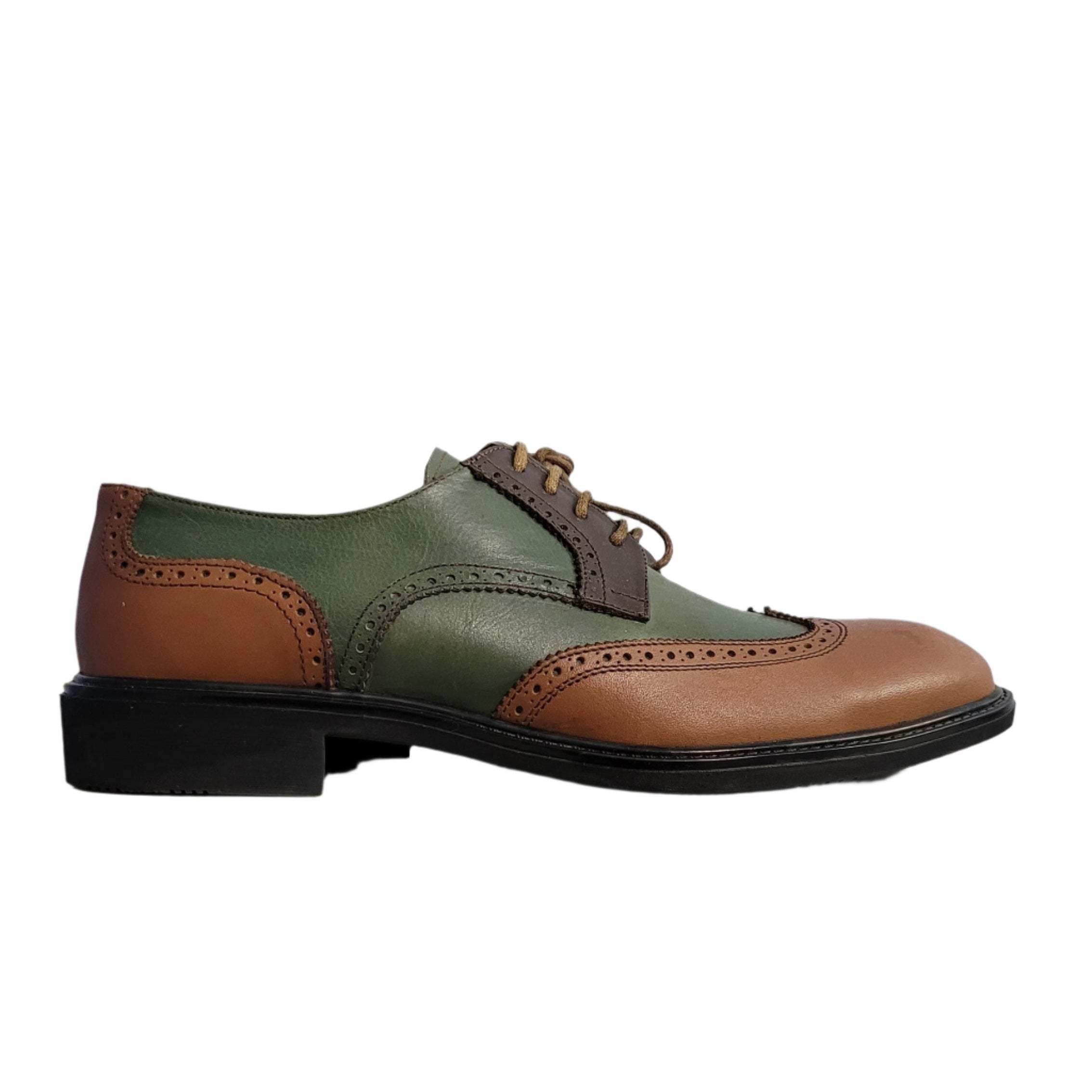 brown and green spectator oxford shoes arconya